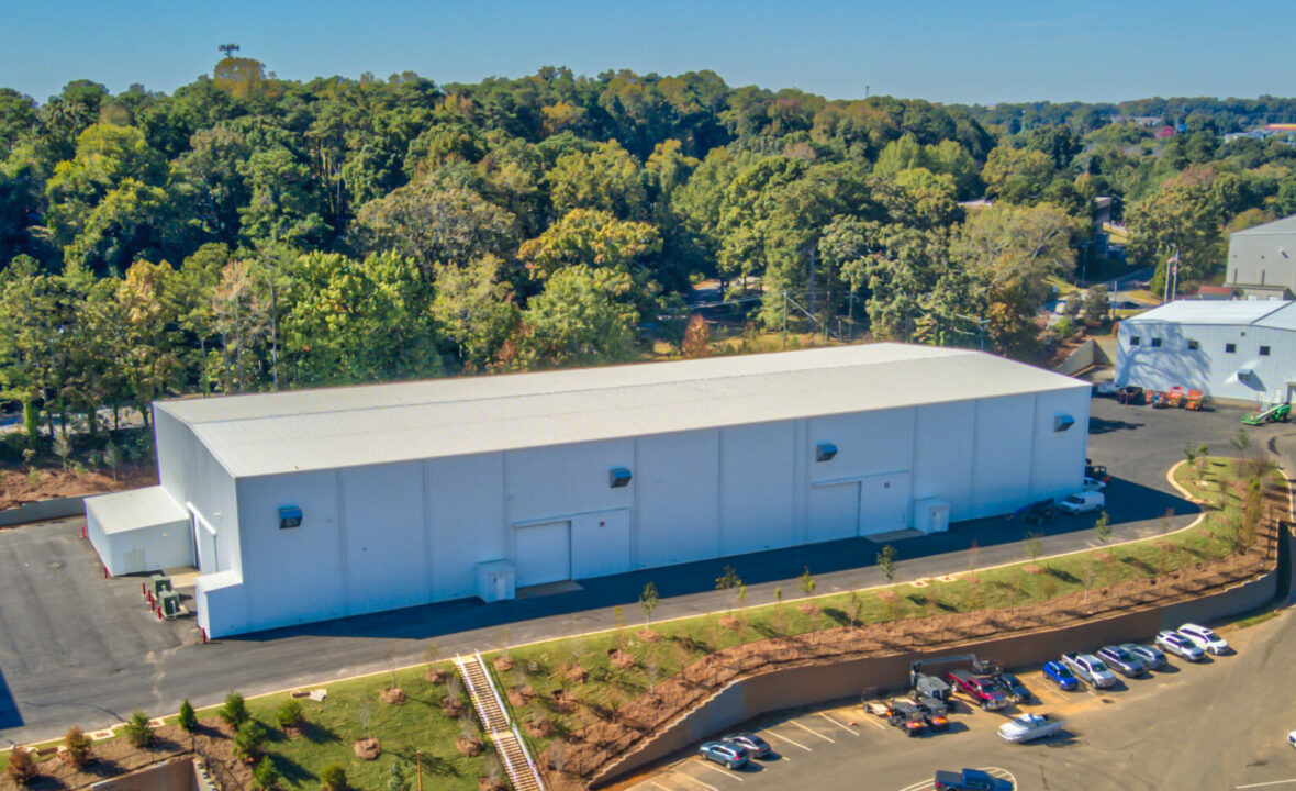 EUE Screen Gems Studios aerial photo of stages 14 and 15